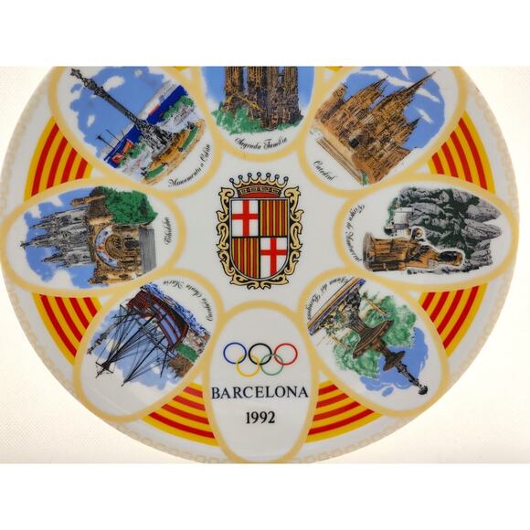 Display Plate-Barcelona Olympics 1992-Spain-Commerative-Spain Landmarks-9.5 in - Picture 6 of 7